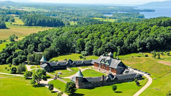 Aerial view of Shelburne Farms