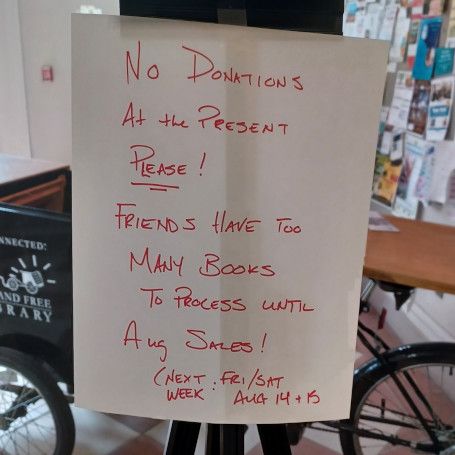 Donations sign